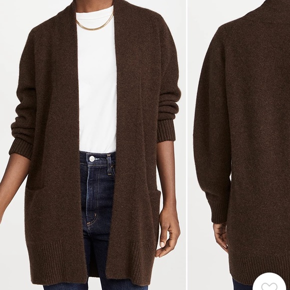 NWOT Vince Raglan Sleeve Cashmere Cardigan in Brown (Small)-Perfect Fall Sweater - Picture 2 of 13